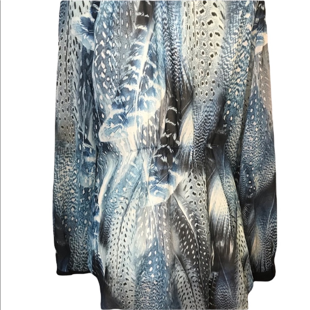 Hale Bob Sheer Feather Print Long Sleeve Blouse. … - image 4